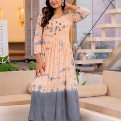 Women Tie&dye Smoking Dress