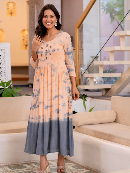 Women Tie&dye Smoking Dress