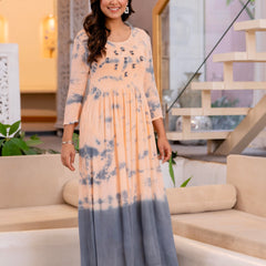 Women Tie&dye Smoking Dress