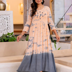 Women Tie&dye Smoking Dress