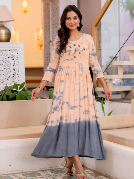 Women Tie&dye Smoking Dress