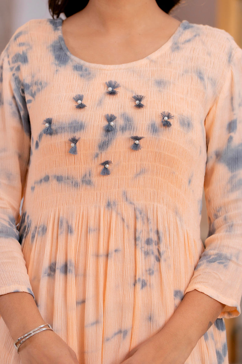 Women Tie&dye Smoking Dress