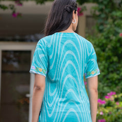 Cotton Hand Painted Straight Short Kurti