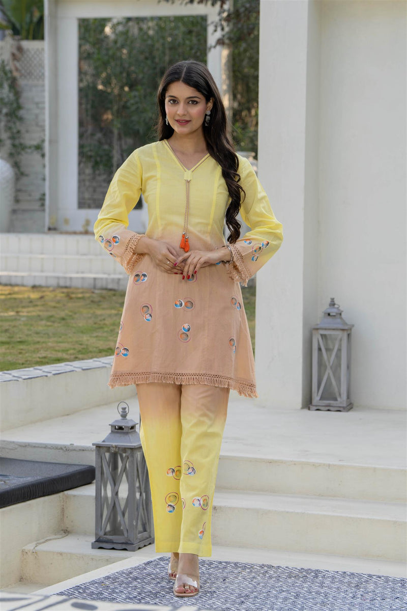 Woman Pakisthani Hand Painted Cord Set