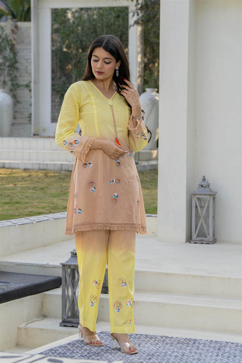 Woman Pakisthani Hand Painted Cord Set