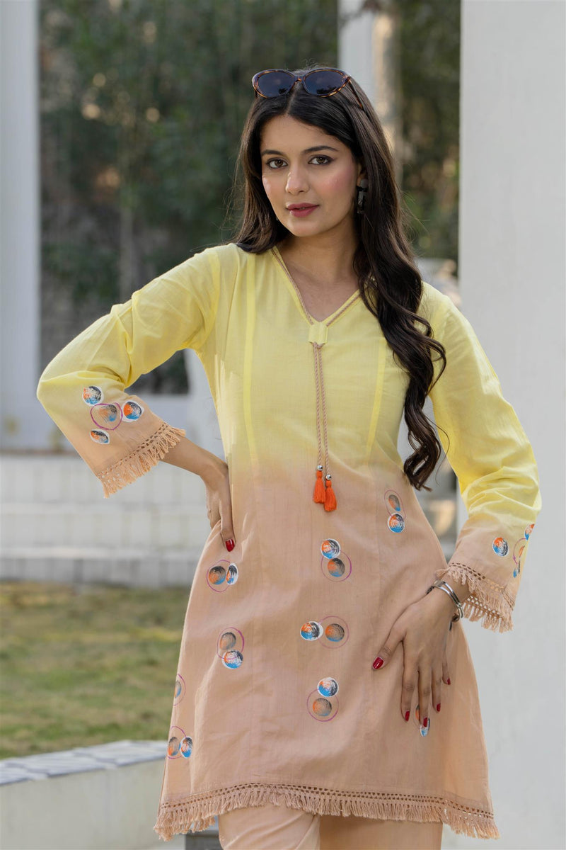 Woman Pakisthani Hand Painted Cord Set
