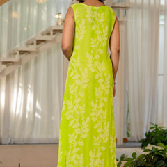 Women V Neck A-Line Spary Print Dress