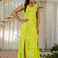 Women V Neck A-Line Spary Print Dress