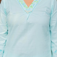 Women V-Neck Brush Paint Up and Down Cord-Set