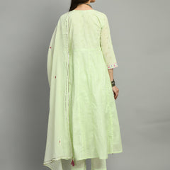 Cotton Schiffli Thread Work  and  Sequined Kurta,Pant  and  Dupatta