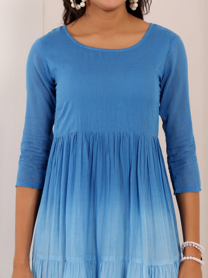 MulCotton Tie and Dye Fit and  Flare Dress